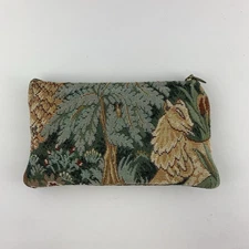 Zipper Padded Tapestry Accessory Makeup Bag Sunglass Glasses Holder Case 6.5”x4”