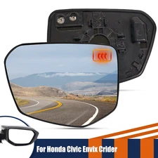 For Honda Civic 2015- 2021 Left Replacement Wing Mirror Glass Heated Wide Angle/