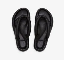 Isabel Marant Genuine Orene Leather Puffy Thong Sandals - Black, Multiple Sizes