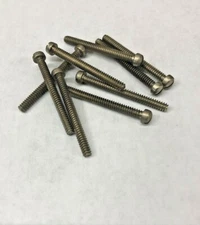 4-36 X 1" Fillister Head Machine Screws BRASS w/nickel Plating 4/36 (10 pcs)