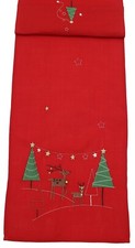 Rockin Reindeer Embroidered Christmas Table Linen - Table Runner or Napkins 