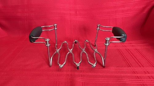 Sottopiatto/Portatarga Caldo Espandibile/Pieghevole in Metallo con Manici in Plastica Vintage - Foto 4 di 17