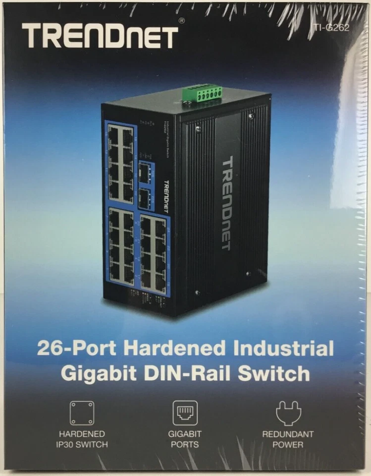 NEW TRENDNET TI-G262 26-port Hardened Industrial Gigabit DIN-Rail Switch - Image 2 of 4