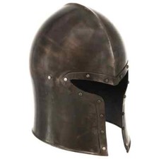 Medieval Knight Helmet Antique Replica LARP Silver Steel vidaXL