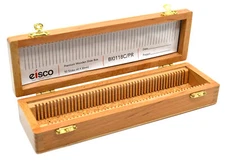 Wooden Slide Box for Size 45mm x 30mm Slides, Holds 50 Slides - Eisco Labs