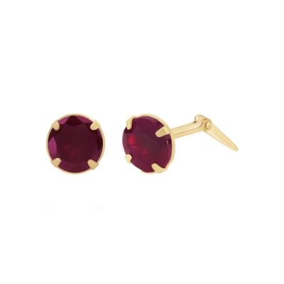 Ohrringe 9 kt Gelbgold 3,5 mm Rubin Edelstein Geschenkbox inklusive
