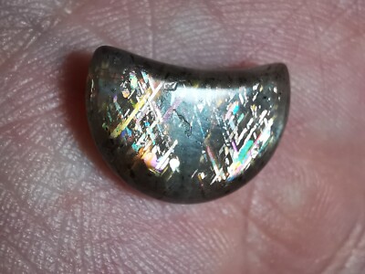 Rainbow lattice Sunstone cut and polished star and moon 26