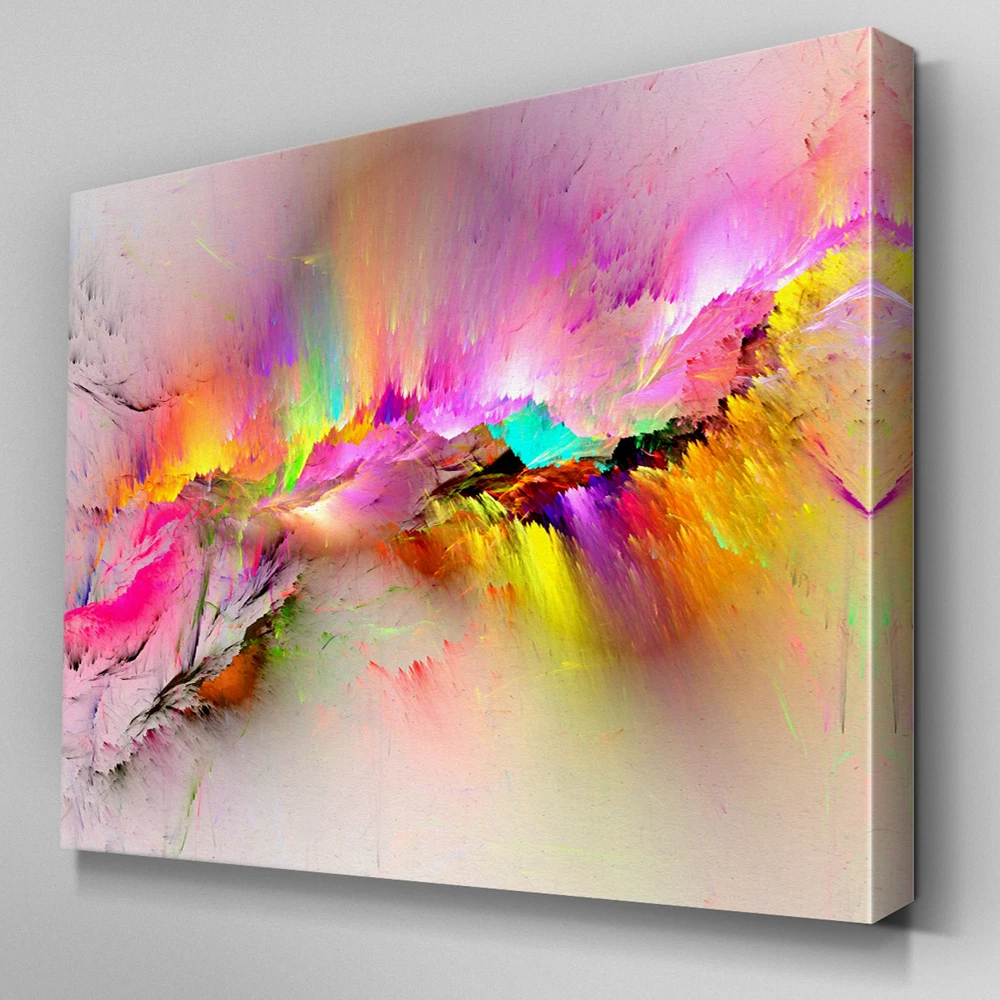 AB970 Modern pink yellow large Canvas Wall Art Abstract Picture Large Print