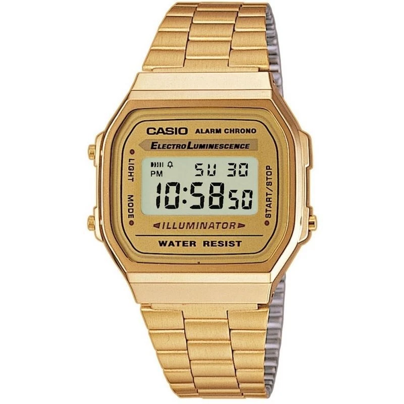 Casio A168WG-9 Retro Gold Stainless Steel Illuminator Unisex Watch A168 4971850742333 eBay