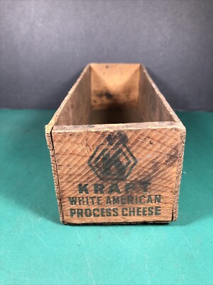 Vintage Wood Cheese Box | Kraft | 2lb White American Cheese Box