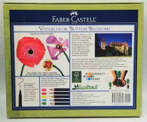 Faber- Castell Watercolor Button Blossoms Art Kit paint color craft kit stems - Picture 12 of 12