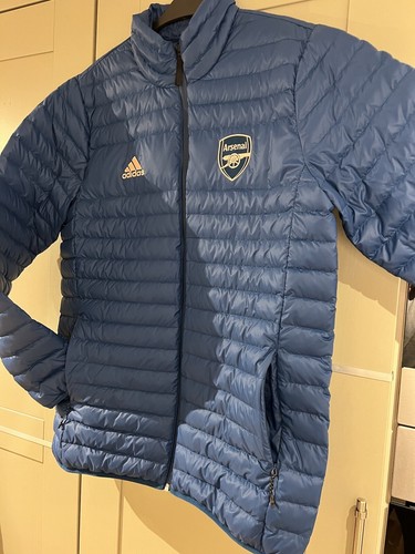 OFFICIAL ARSENAL FC Adidas 2020/21 BLUE FOOTBALL Light PADDED Coat Jacket LARGE - Picture 5 of 16