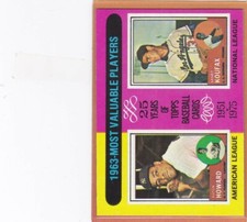 1975 TOPPS BASEBALL 1963 MVP #201 ELSTON HOWARD SANDY KOUFAX EXMT *89282