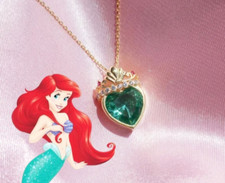 Ariel Crown Charm Necklace Disney Ariel Melody Necklace Mermaid Princess Pendant