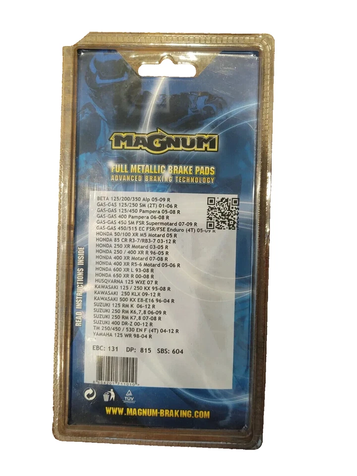 Juego Pastillas Freno Traseras Magnum Completamente Metálicas AT1311M Kawasaki Honda Suzuki Foto 2 de 2