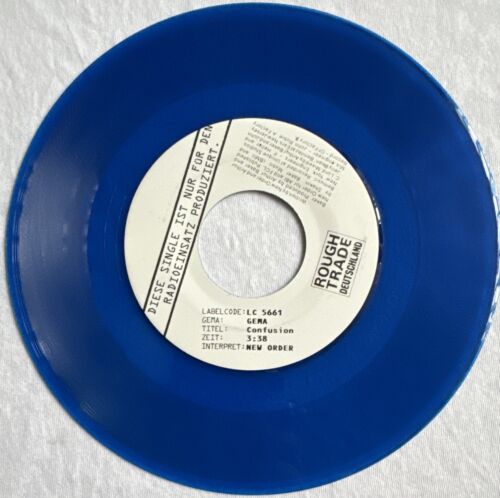 NEW ORDER -Confusion (3:38)- Very Rare 1-Sided German 7" Promo On Blue Vinyl - Foto 1 di 3