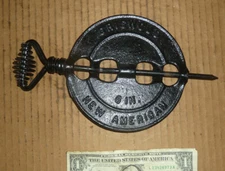 Vintage GRISWOLD 6",520,Re.Steel Spindle,Cast Iron,Stove Chimney Damper,Shut Off