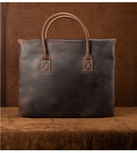 Maletín de mano de piel de caballo loco para hombre bolso de negocios ligero - Imagen 20 de 22