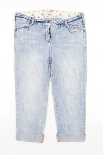 Fat Face Girls Blue Cropped Jeans Size 