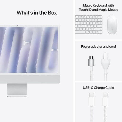Apple iMac 24-inch (512GB SSD, Apple M4, 16GB, 10-Core GPU) Silver - MWUV3LL/A - Afbeelding 3 van 3