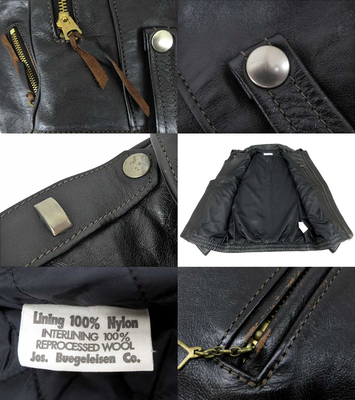 BUCO J-24 Double Riders Jacket Size 36 Black Horsehide Leather The 