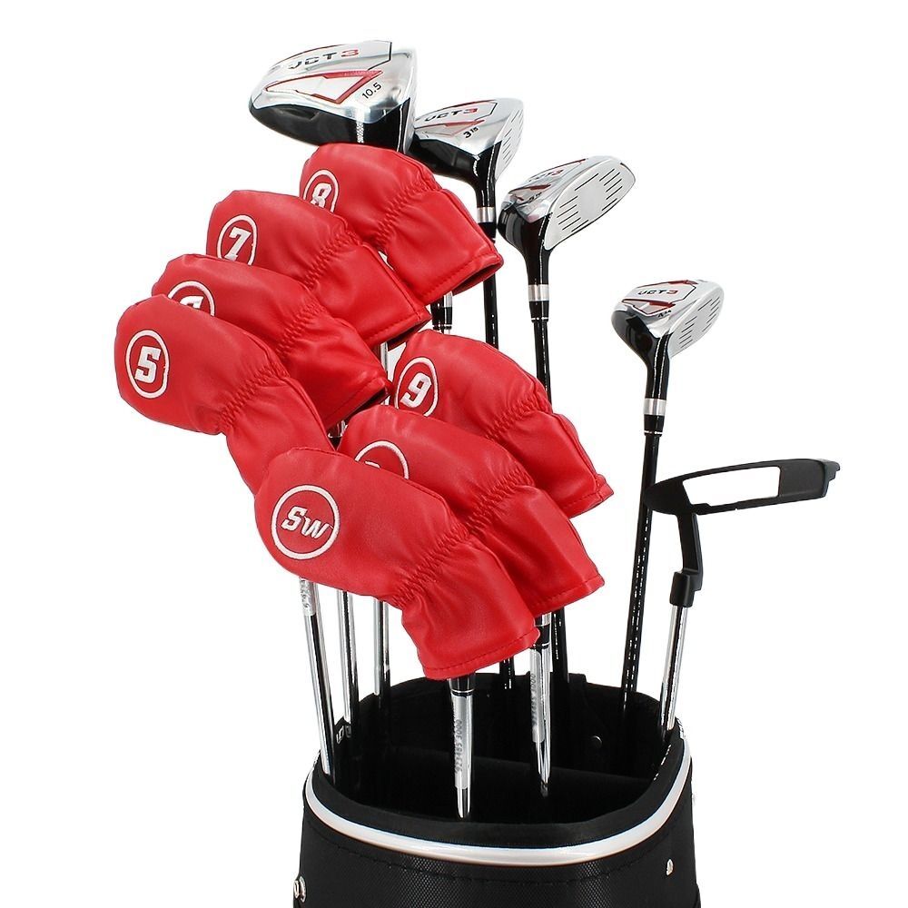 9Pcs Golf Headcovers Iron Club Waterproof PU Golf Iron Cover Heads