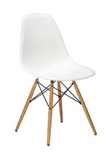 Vitra Eames Plastic Side Chair DSW, Gestell Ahorn gelblich, Gleiter Filz dark