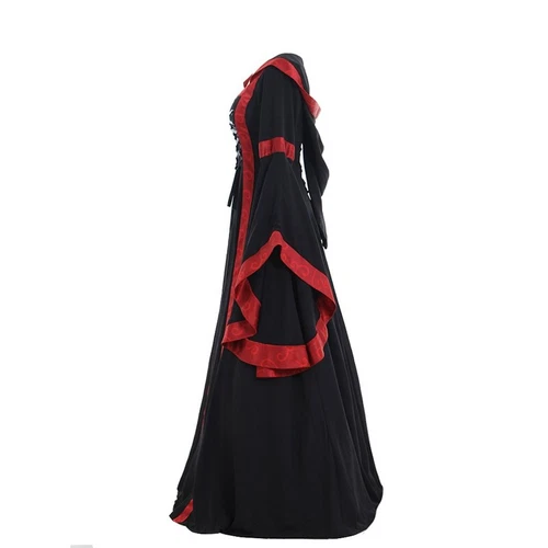 Women's Vintage Victorian Renaissance Gothic Dress Medieval Dress Costume Hooded - Picture 18 of 35