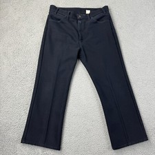 Levis Sta Prest Pants Mens meas 35x26 VTG Dacron Navy Blue tag 36x30 Slacks