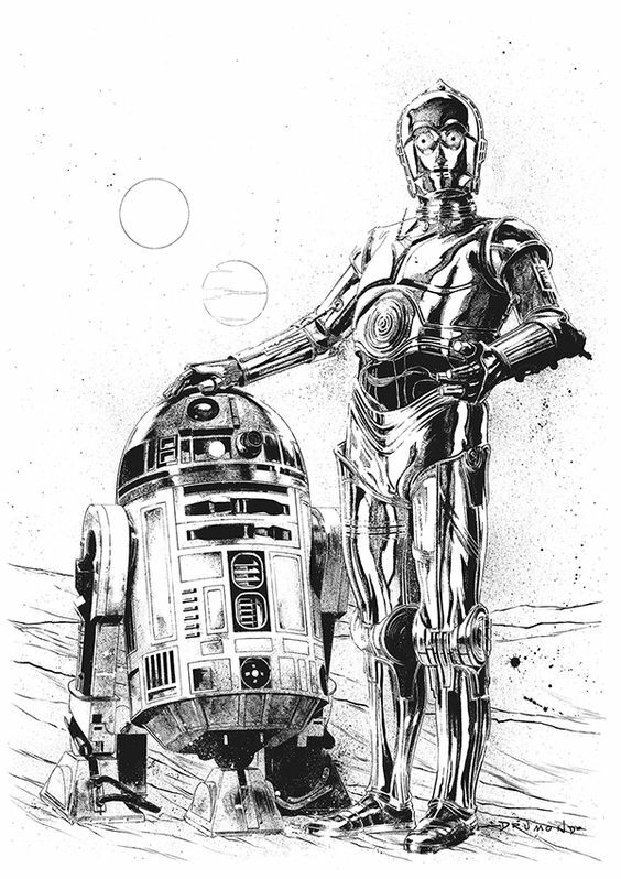 Toile Star Wars C3PO R2D2 50X70 cm : finis les murs vides avec cette déco pop