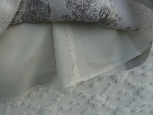Loft Dress Misses 12 Silk Linen Blend Ivory White Silver Gray Lined MINT - Picture 4 of 6