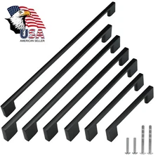 Black Modern Cabinet Handles T Bar Pulls Kitchen Drawer Hardware Stainless Steel