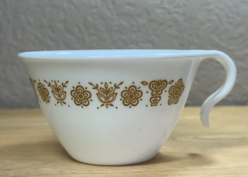 Vintage Corelle Gold Butterfly Cups Hook Handle Coffee Tea 6 oz Discontinued