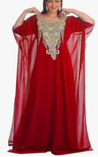 NEW Kaftan Polyester with Round Neck Embellished Long Quarter Sleeve