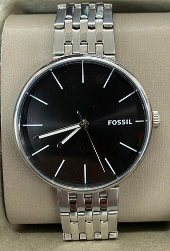 Fossil BQ2439 Hutton Three-Hand Black 