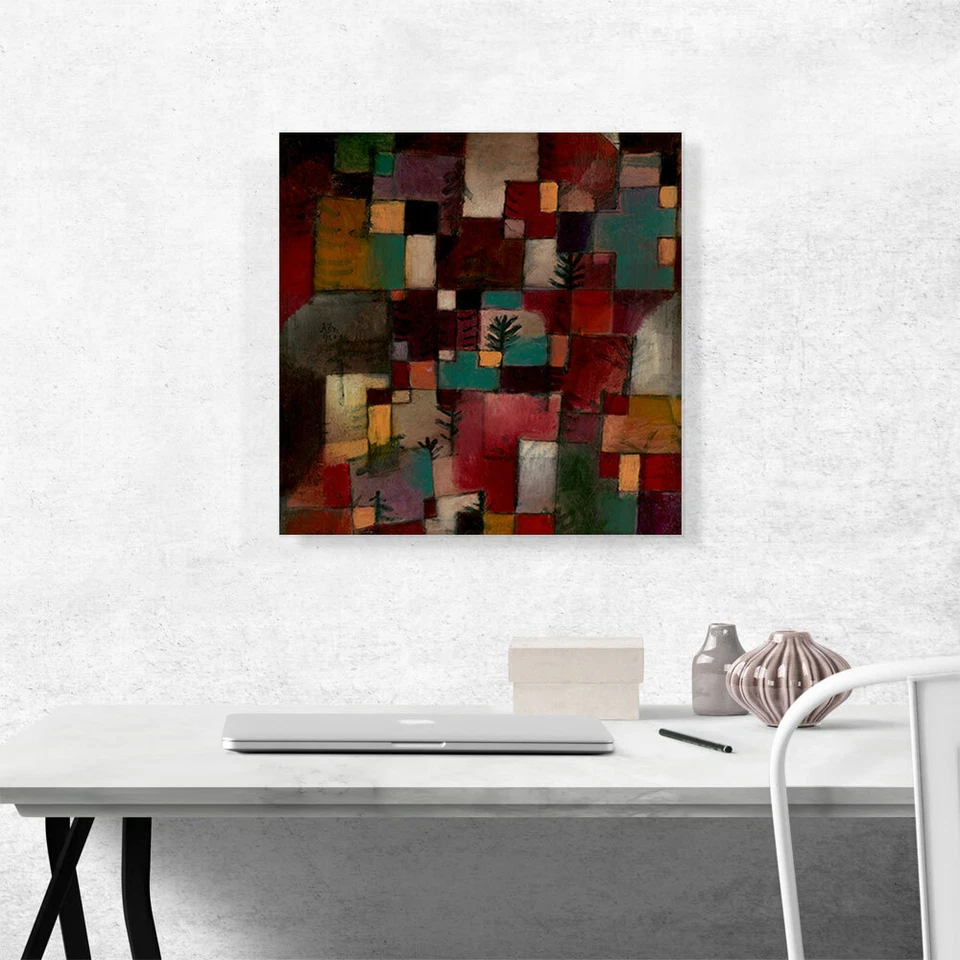 Lienzo Artístico 1920 Ritmos Rojo Verde y Violeta-Amarillo Impresión por Paul Klee Foto 2 de 4