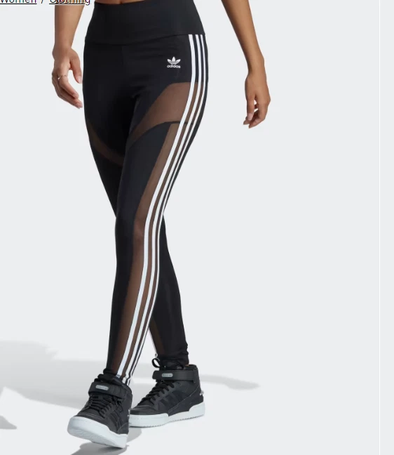 ADIDAS ORIGINALS 3 STRIPES CENTRE STAGE MESH LEGGINGS UK 10,12,14