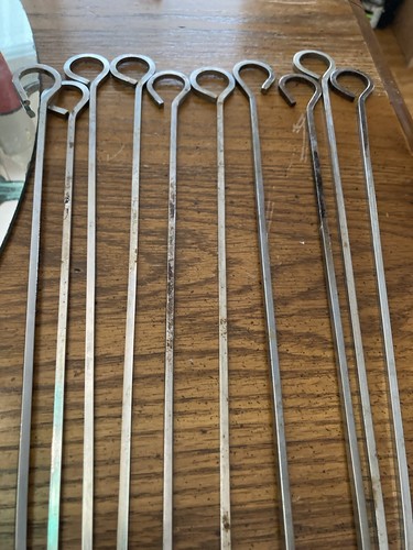 Vintage barbecue Stainless Steel Flat Skewers Set Of 10, I8” - Imagen 2 de 5