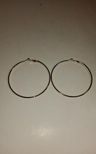Large Gold Tone 2 1/2" Diameter Hoop Earrings