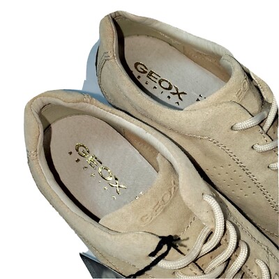 GEOX Respira Mens Classic Sporty Tan Suede Sneaker Driving  display picture 1