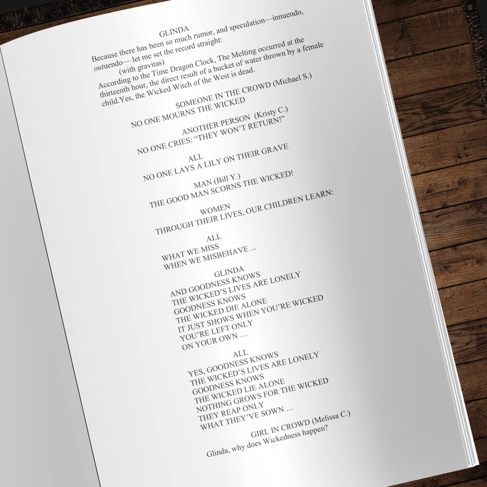 Wicked Broadway Musical Script Signed Autographed Reprint 123 Pages - Image 3 of 4