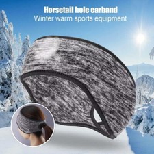 Womens Ponytail Headband - Fleece Ear Warmer - for Winter Outdoor Sports Running