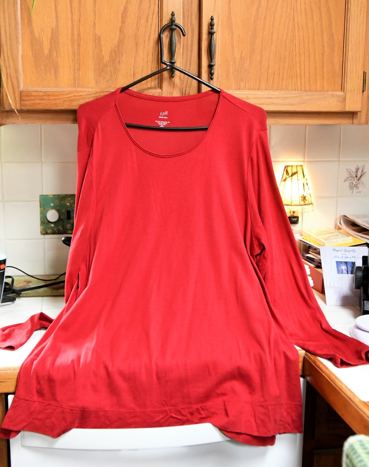 J Jill Perfect Pima Woman 2X red Hi Low Long Sleeve T Tee Shirt eBay
