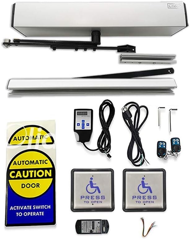 Automatic Frameless Handicap Swing Door Opener with Wireless&Wired Push Button