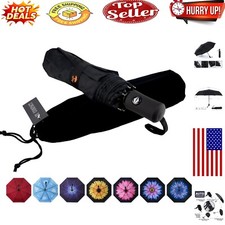 Stylish Windproof Travel Umbrella - Lightweight with Velvet Pouch for Easy Carry