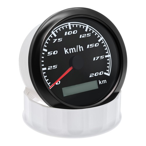85mm schwarzes GPS Geschwindigkeitsmesser 0-200km/h Messgerät 7 Farben LED - Bild 13 von 16