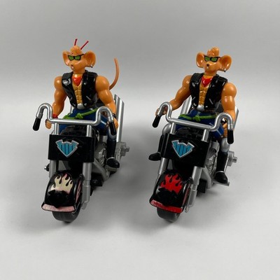 2x Bullyland Throttle Biker Mice From Mars Actionfiguren Maus Motorräder