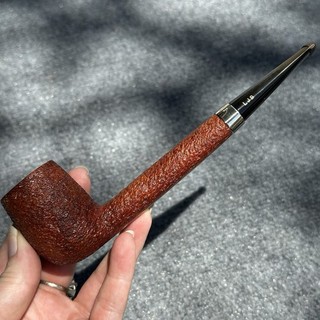 Estate Pipe Ferndown Bark Antique Les Wood Sterling Silver Vintage Smoking