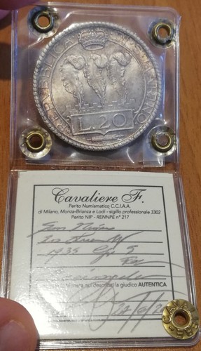 SAN MARINO - 20 LIRE 1935 - FDC ECCEZIONALE - PERIZIATA CAVALIERE - PATINA SUPER - Foto 8 di 10