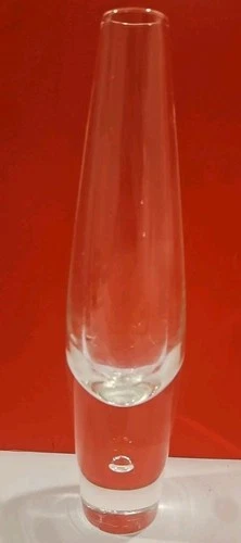 VINTAGE MID CENTURY SIGNED STEUBEN TEARDROP BUD VASE 8 Inch READ DESCRIPTION